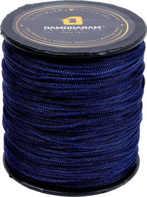 DAMODARAM 1mm Nylon Macrame Thread Cord For Art Craft & DIY Projects (100 MTR, Neavy Blue) Thread(100 m Pack of1)