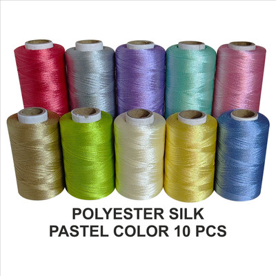 DOMICK Polyester Silk Each roll 900m for Jewellery-Tassel Making- Embroidery-Crafts, Thread(900 m Pack of10)