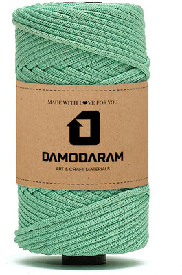 DAMODARAM 3mm PP Macrame Thread Cord Dori For Art Craft & DIY Projects (50 MTR, Sea Green) Thread(50 m Pack of1)
