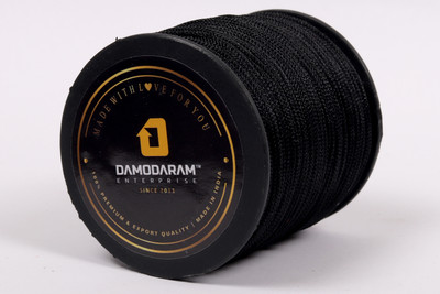 DAMODARAM 1mm Nylon Macrame Thread Cord Dori For Art Craft & DIY Projects (Black) Thread(100 m Pack of1)