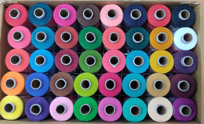 TOREX VIP 2 PLY 800 Meter Polyester Sewing Threads 40 Shades of Multi-color Thread Thread(800 m Pack of40)