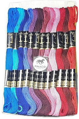 PINACO INDIA multi colour Thread(8 m Pack of50)