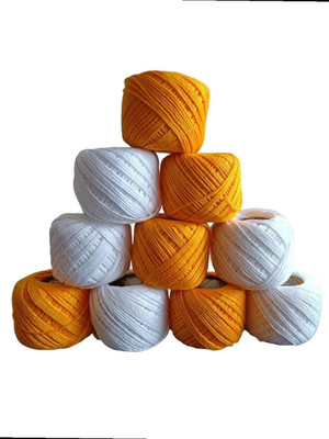 Lipsa Enterprise HALDI Yellow +White Thread(30 m Pack of10)