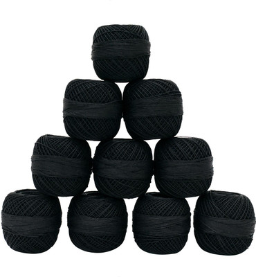 Embroiderymaterial Black Crochet Cotton Thread(130 m Pack of10)
