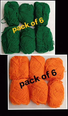 JOEJOE Dark Green - 6 & Orange - 6 Thread(200 m Pack of12)