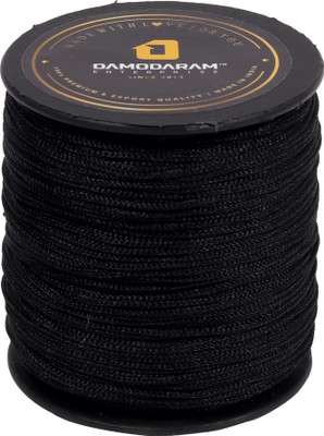 DAMODARAM 1mm Nylon Macrame Thread Cord Dori For Art Craft & DIY Projects (Black) Thread(100 m Pack of1)