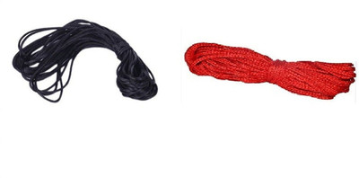 LightZone Slik Dhaga, Red & Black Thread, Nazar Dhaga -Combo 30 Mtr Thread(30 m Pack of2)