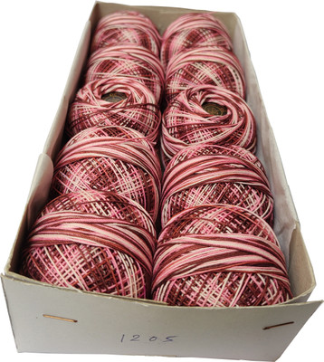 Quickcollection Redrose Thread Cotton Embroidery Balls (Dn No. 1205) Thread(90 m Pack of10)