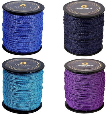 DAMODARAM Royal Blue, Neavy Blue, Firozi Blue, Violet Thread(100 m Pack of4)