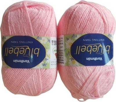 ARTPARASITE Vardhman Bluebell Wool Knitting Ball Hand Knittin Wool Yarn 100 Gram Thread Pink Thread(300 m Pack of2)