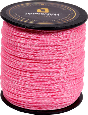 DAMODARAM 1mm Nylon Macrame Thread Cord Dori For Art Craft & DIY Projects (Pink) Thread(100 m Pack of1)