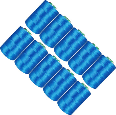 DOMICK Poly Silk Embroidery Threads, Tassel Luster, Jewellery Making Project Turquoise Thread(900 m Pack of10)