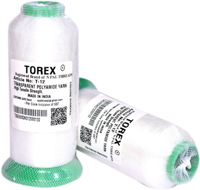 TOREX 0.12mm nylon monofilament polyamide transparent clear Thread(10000 m Pack of2)