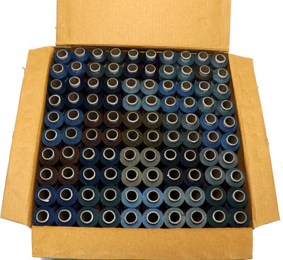 TOREX 2 ply polyester sewing and stitching box of gents-2 dark multicolor Thread(300 m Pack of100)