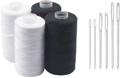 PADMAVATHI DISTRIBUTOR WHITE &BLACK Thread(800 m Pack of4)