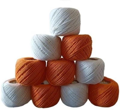 SHOPOBOX Orange + White Thread(30 m Pack of10)