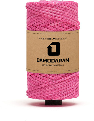 DAMODARAM 3mm PP Macrame Thread Cord Dori For Art Craft & DIY Projects 50 MTR Pink Thread(50 m Pack of1)