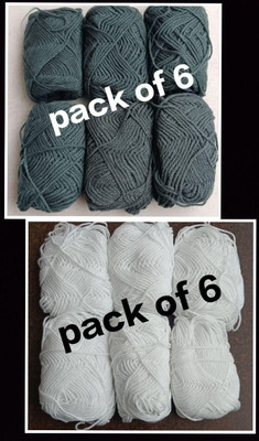 JOEJOE Grey - 6 & White - 6 Thread(200 m Pack of12)
