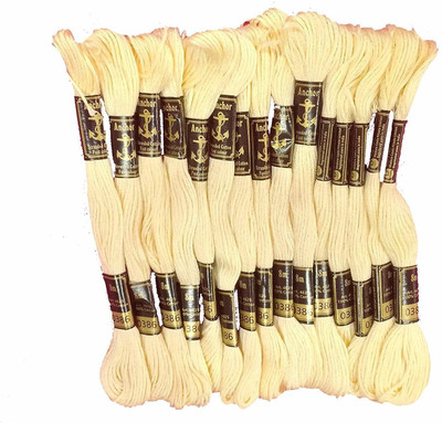 ANCHOR Cotton Skeins - Embroidery Threads Cross Stitch/Longstitch (00386) Thread(8 m Pack of15)