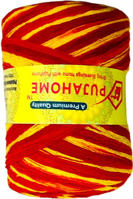 Puja Home Red & Yellow-80g-2 Thread(80 m Pack of3)