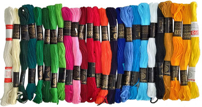 Homeistic Applience Premium Stranded Cotton Threads for Hand Embroidery Skein Craft With Multicolors Thread(8 m Pack of25)
