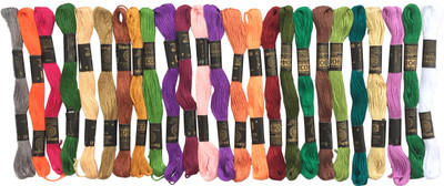 Homeistic Applience Premium Stranded Cotton Threads for Hand Embroidery Skein Craft With Multicolors Thread(8 m Pack of25)