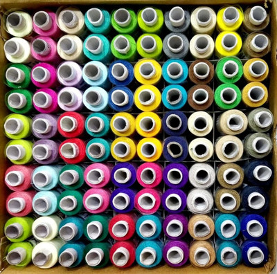 Rainbow enterprises Mixed colours Thread(300 m Pack of100)