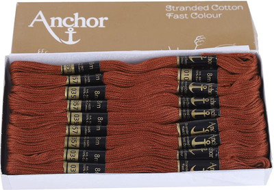 Quickcollection Anchor Thread Skeins/ Long Stitched Embroidery Stranded Cotton Dn no.0357 Thread(8 m Pack of25)