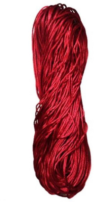 KHUSHA CREATIONS Macrame Dori 50 Metre, Red Thread(50 m Pack of1)