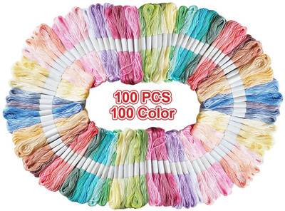 ANWALA MARKA Hand work DIY art crafts projects, bracelet jewellery Tassels making Crochet Thread(7.5 m Pack of100)