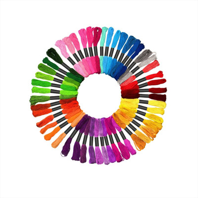DOMICK Embroidery Thread Floss Skeins 7.5 Meter 6 Ply, 50 color 50 pcs Main shade Thread(7.5 m Pack of50)