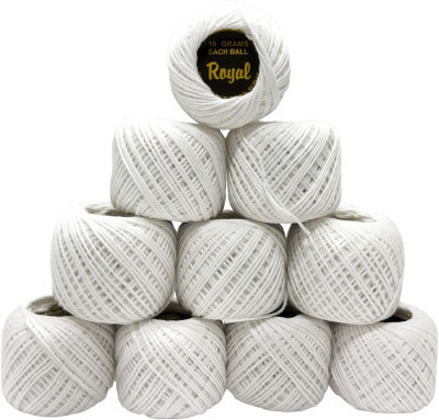 ROYAL GUN THREAD White Color Thread(35 m Pack of10)