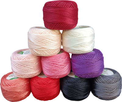 ARTPARASITE Cotton Balls Crochet Cotton Embroidery Thread Balls Size 8 Pearl Cotton Balls Thread(80 m Pack of10)