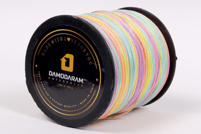 DAMODARAM 2mm Nylon Macrame Thread Cord For Art Craft & DIY Projects (Light Multicolour) Thread(100 m Pack of1)