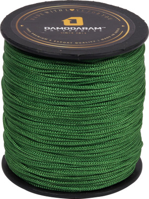DAMODARAM 1mm Nylon Macrame Thread Cord For Art Craft & DIY Projects (100 MTR, Green) Thread(100 m Pack of1)