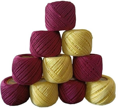 Lipsa Enterprise Light Yellow + Wine Thread(30 m Pack of10)
