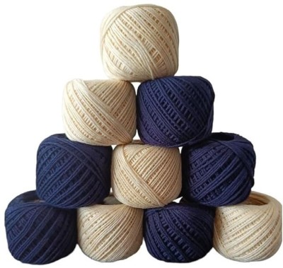 Lipsa Enterprise Navy Blue + Cream Thread(30 m Pack of10)