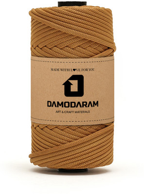 DAMODARAM 3mm PP Macrame Thread Cord Dori For Art Craft & DIY Projects 50 MTR Beige Chiku Thread(50 m Pack of1)