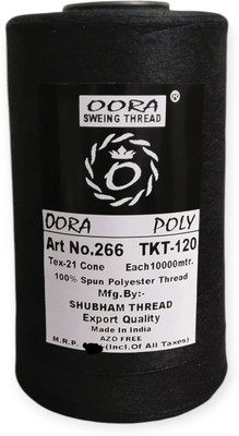 Oora Poly Black Thread(10000 m Pack of1)