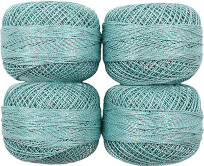Hunny - Bunch Metallic Crochet Mercerised Cotton Shining Thread/Yarn Ball (Shade : 1071) Thread(100 m Pack of4)