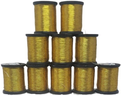 Bloom Fashions Bloom Fashions A1 Embroidery Metallic Zari Threads Gold Colour for Aari Work Thread(1000 m Pack of10)