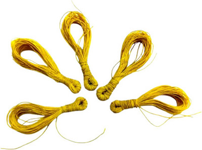 SHREE DEV FAISHON Yellow Thread(10 m Pack of5)