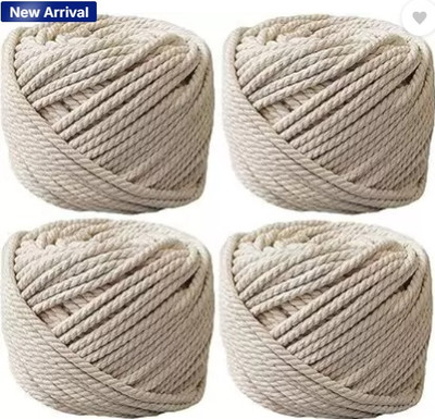 HBS HBS Cotton Piping Thread Dori 4 Pcs Off White Color Thread(100 m Pack of4)