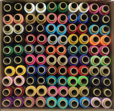 Palak Yarn Multicolor04 Thread(150 m Pack of100)
