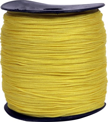 DAMODARAM 1 MM Thickness Nylon Macrame Thread Cord Gop Dori for Jewellery Making, Bags, Purse and Many Other DIY Crafts (Weight : 200 Grams | Length : 400 Meter |Colour : Lemon Yellow ) Thread(400 m Pack of1)