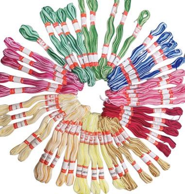 ARTPARASITE Doli Embroidery Double Shaded Cotton Assorted Floss Thread Cross Stitch Thread(8 m Pack of50)