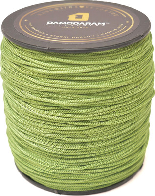 DAMODARAM 1mm Nylon Macrame Cord Dori For Art Craft & DIY Projects (Parrot Green) Thread(100 m Pack of1)