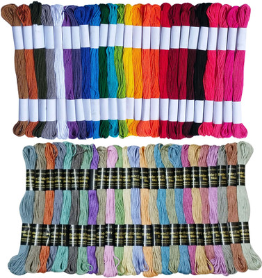 ZOOHI 25 Pcs Basic 25 Dusty Color Each 1 Pcs Cotton Embroidery Skeins Sewing Kit Thread(7.5 m Pack of50)