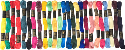 Homeistic Applience Premium Stranded Cotton Threads for Hand Embroidery Skein Craft With Multicolors Thread(8 m Pack of25)