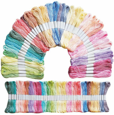 ANWALA MARKA Embroidery Skeins, Pastel Family Shade, 6 Strand Thread(8 m Pack of50)